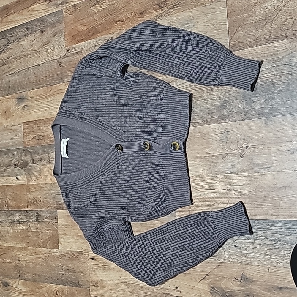 Urban Outfitters Grey cropped cardigan sweater